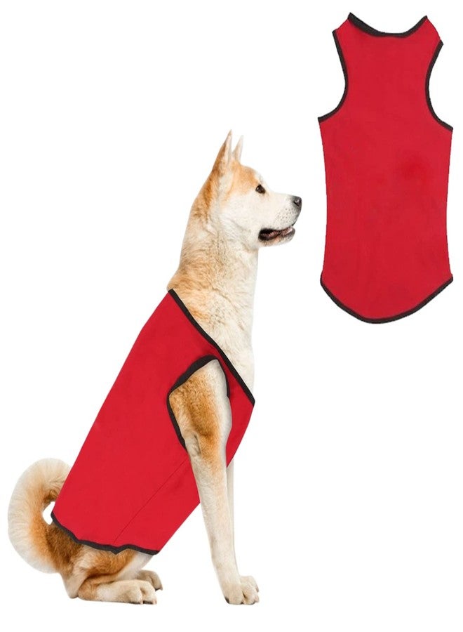 Western Era Soft Cotton Dog T-Shirt, Comfortable Dog Clothing, Sleeveless Vest Puppy Outfit, Apparel (Red) (Medium - 18inches) - Image 1